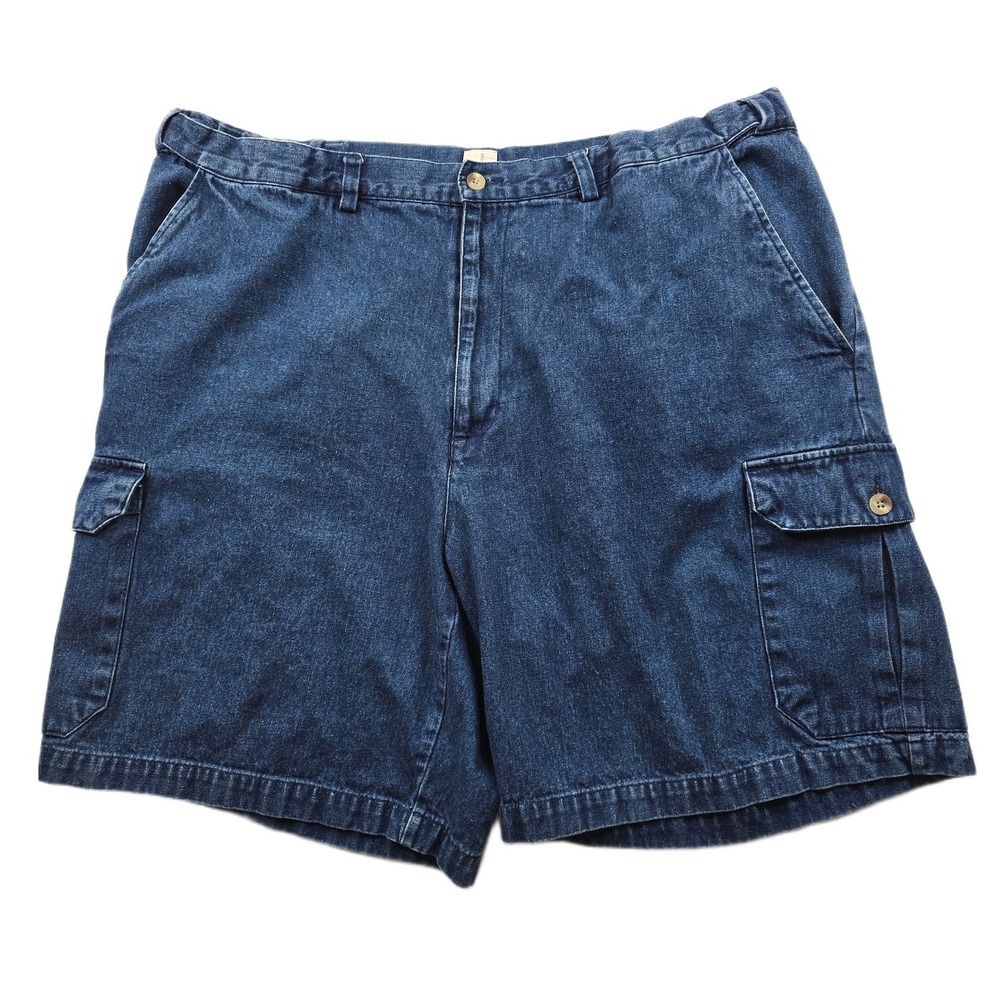 Geoffrey Beene Denim Cargo Shorts Mens 40 Blue Jean 100% Cotton Utility Casual